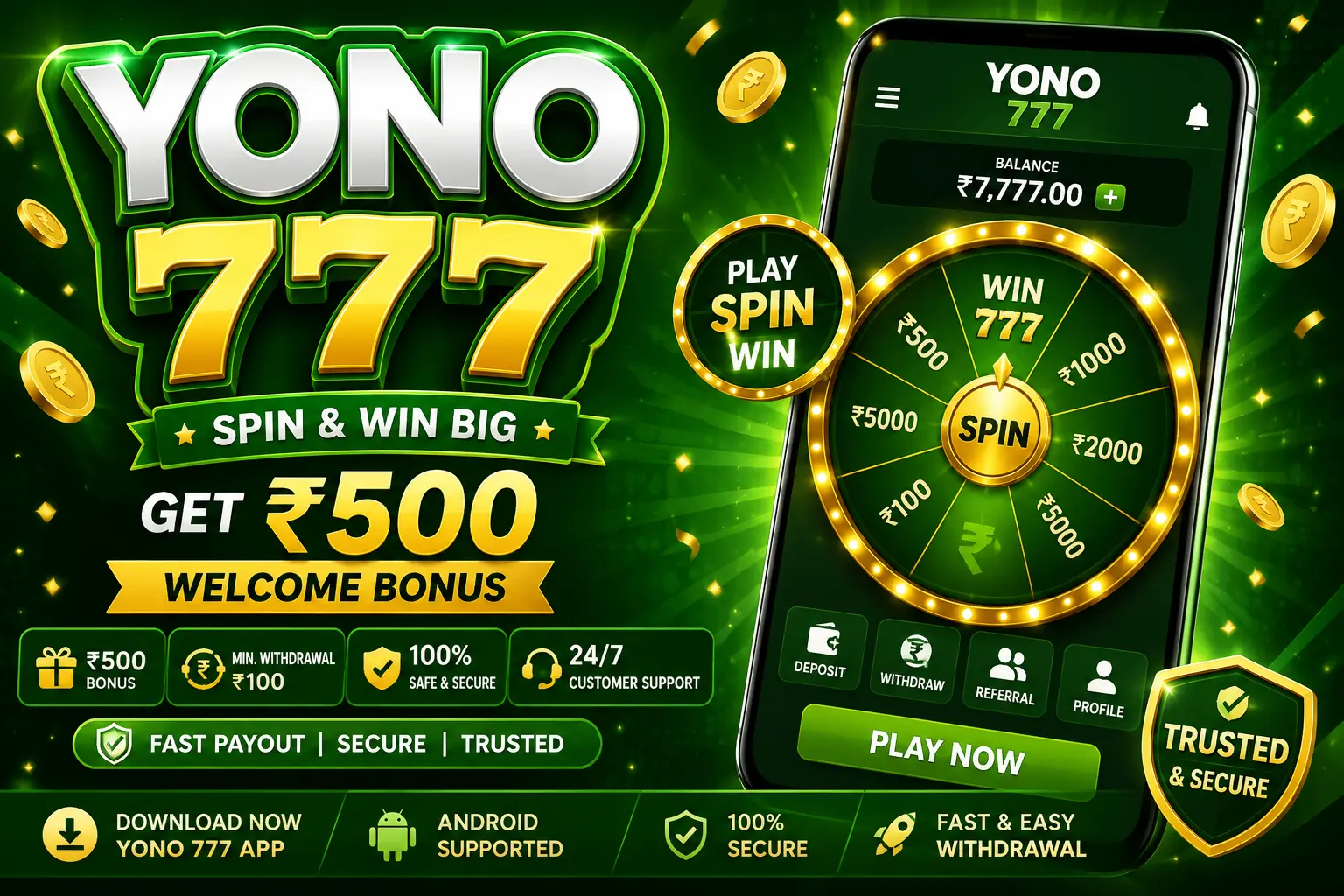 Yono 777 app information banner